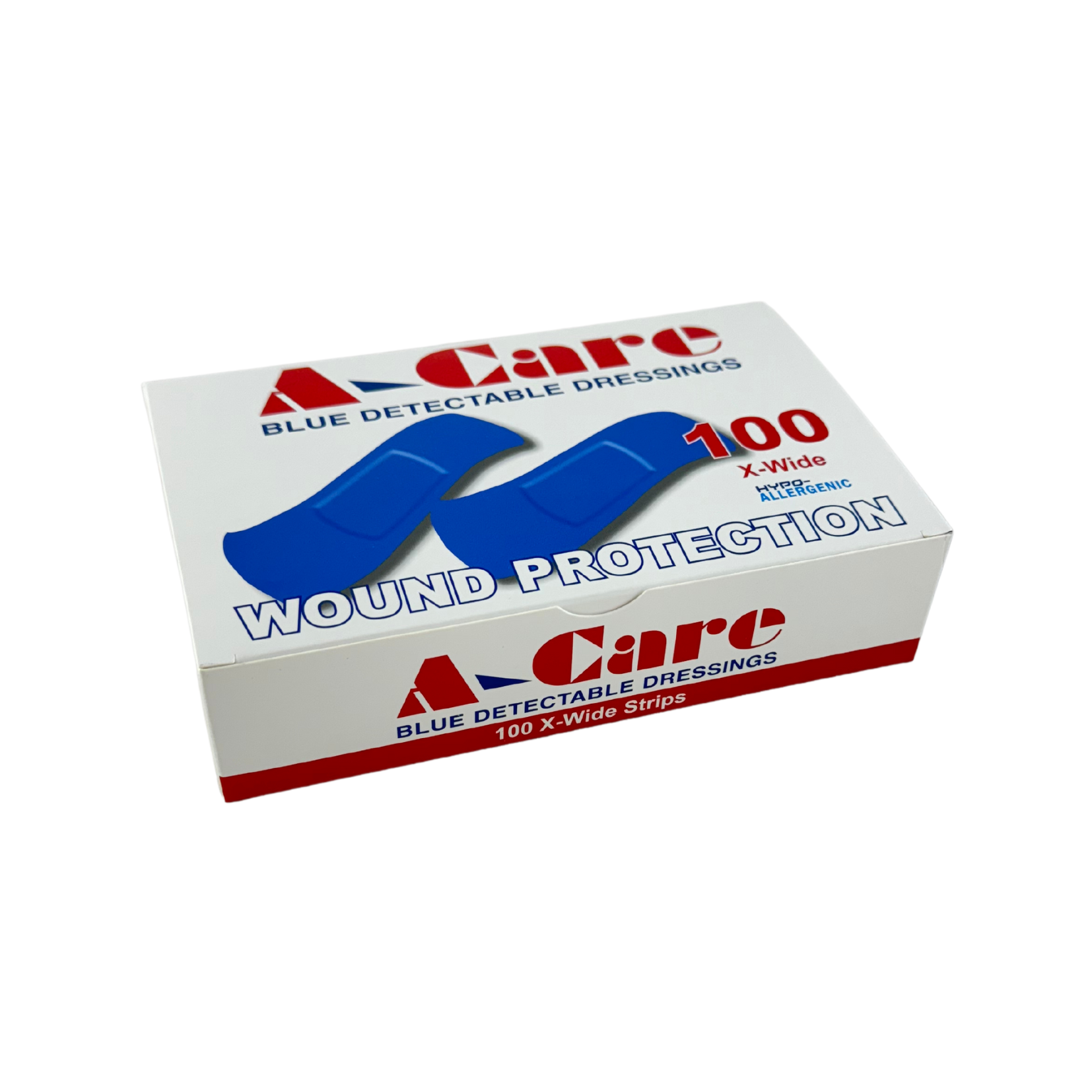 Blue Detectable Plasters A-Care X-Wide (100) - First Aid Distributions