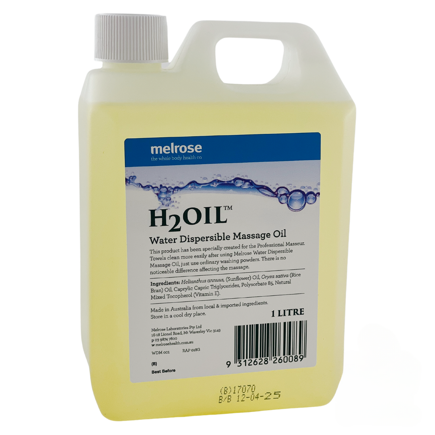 Water Dispersible Massage Oil -  H2Oil (1)