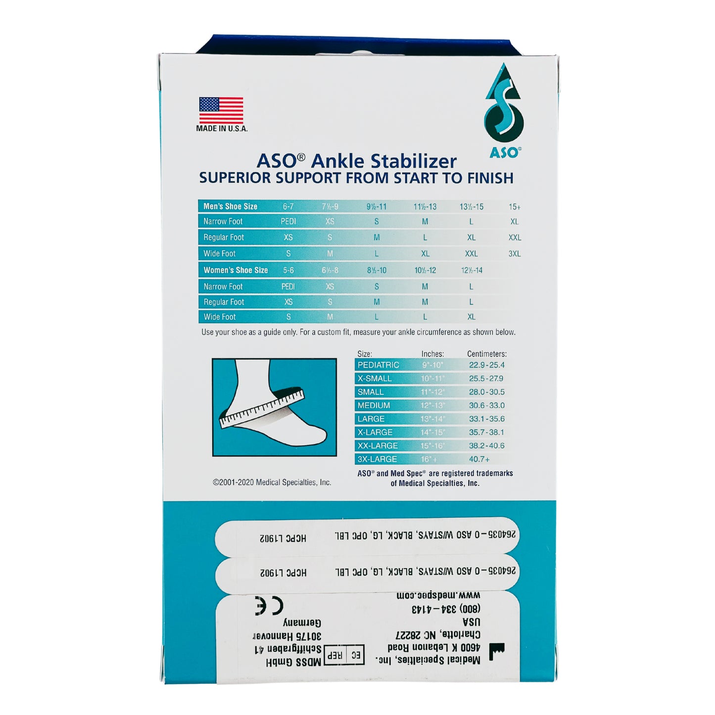 Ankle Stabiliser Brace - ASO