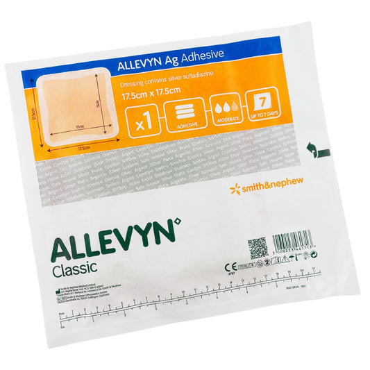 CLEARANCE Allevyn AG Adhesive Silver Dressing 17.5cm x 17.5cm(1)