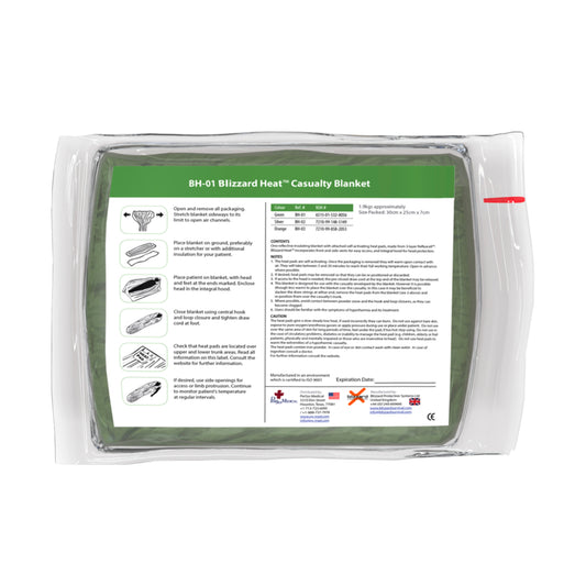 BLIZZARD Green Heat Casualty Blanket 245 x 265cm (1) - First Aid Distributions