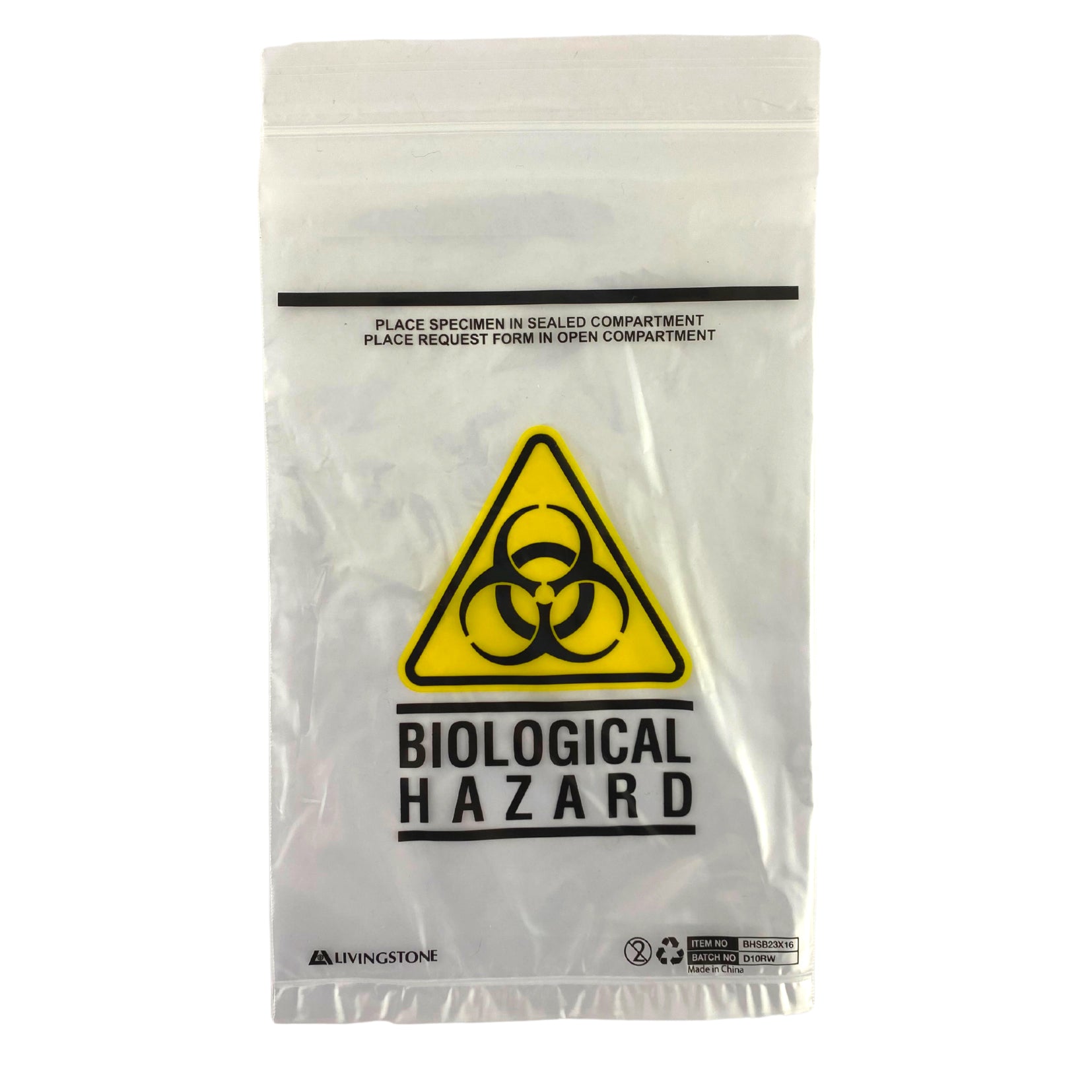 Biological Hazard Bag Clear 24cm x 16cm (1) - First Aid Distributions