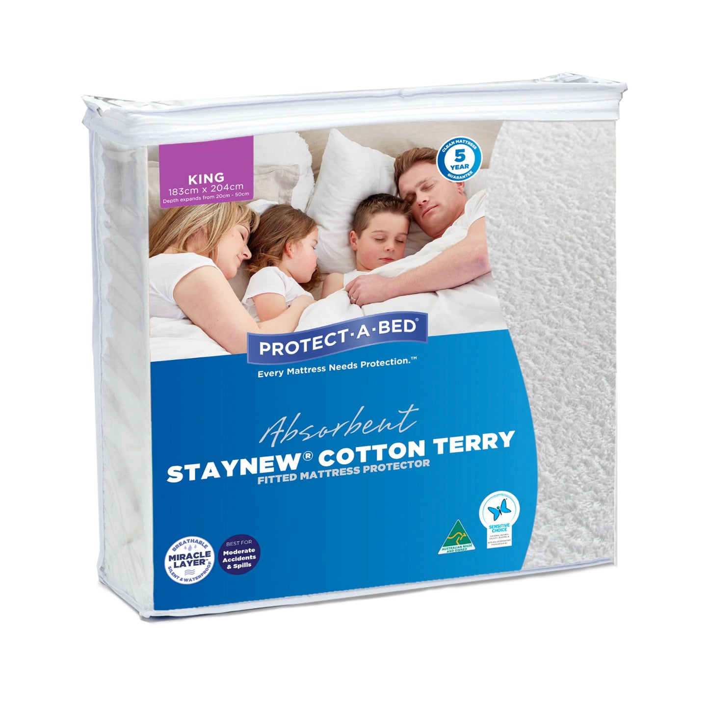 Protect-A-Bed Comfortshield Deluxe Terry Waterproof Fitted Mattress Protector (1)