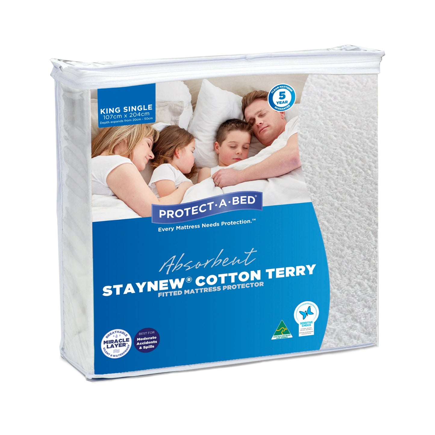 Protect-A-Bed Comfortshield Deluxe Terry Waterproof Fitted Mattress Protector (1)