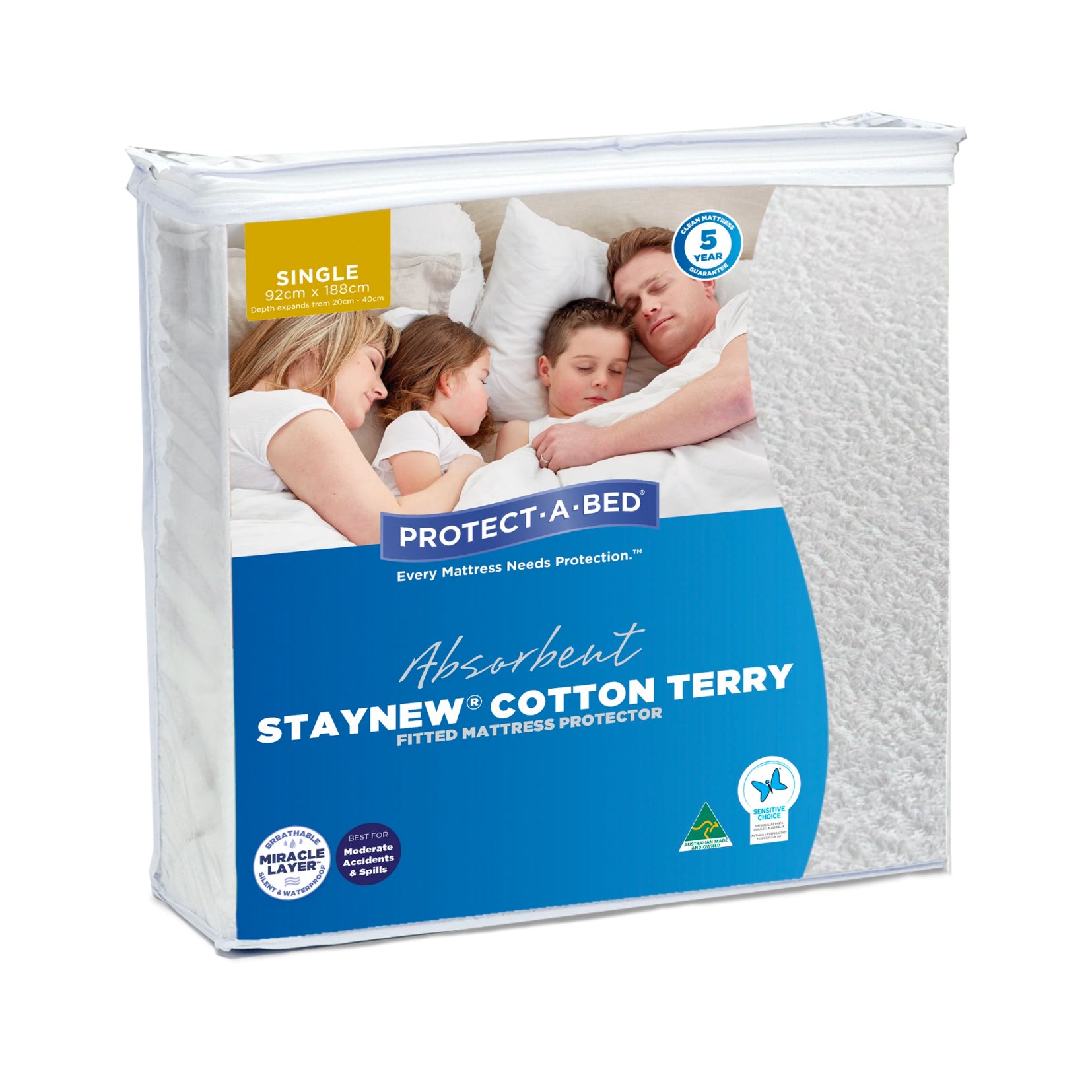 Protect-A-Bed Comfortshield Deluxe Terry Waterproof Fitted Mattress Protector (1) - First Aid Distributions