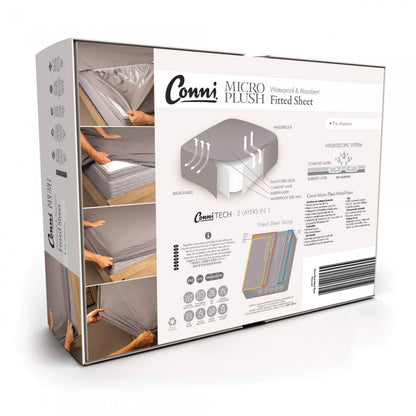 Conni Micro Plush Waterproof Flat Sheet - Charcoal (1)