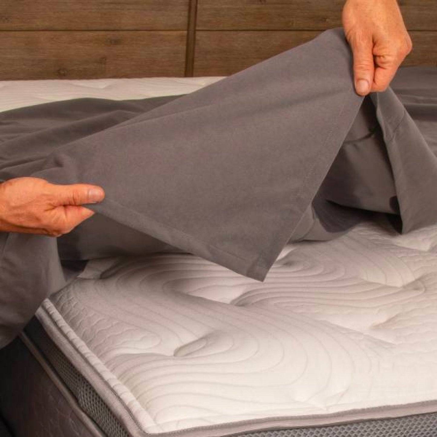 Conni Micro Plush Waterproof Flat Sheet - Charcoal (1)