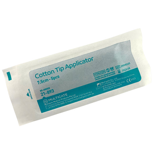 Cotton Tip Applicator 7.5cm Sterile (5) - First Aid Distributions