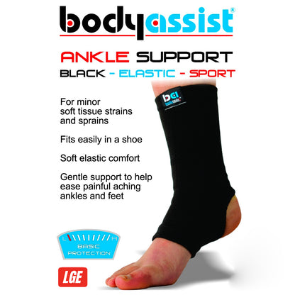 Elastic Ankle Support Black - Body Assist (1)