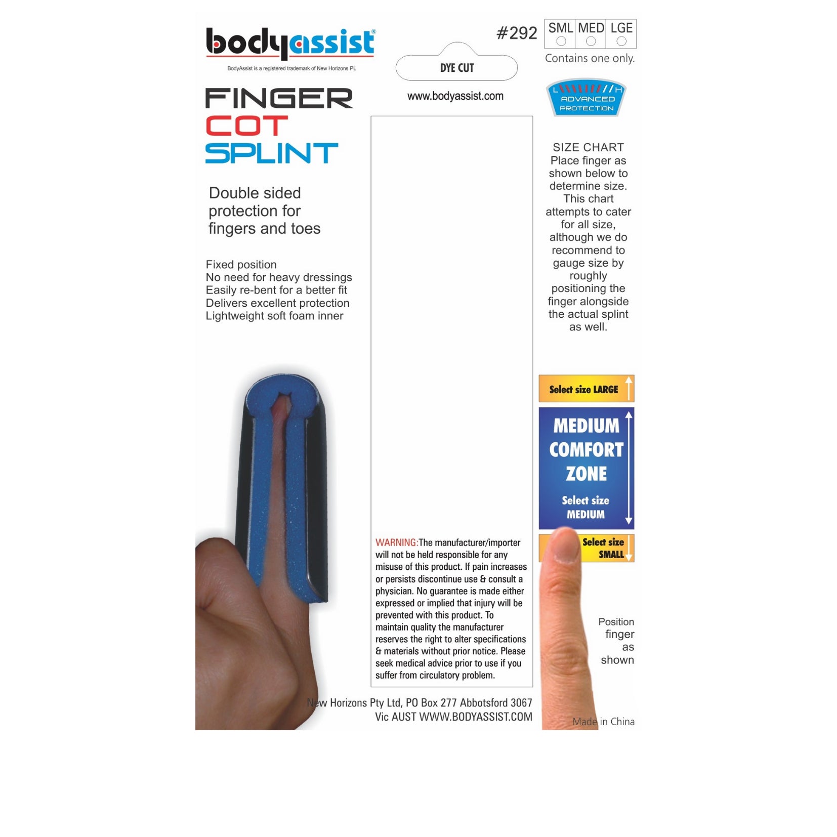 Finger Cot Splint - Body Assist (1) - First Aid Distributions