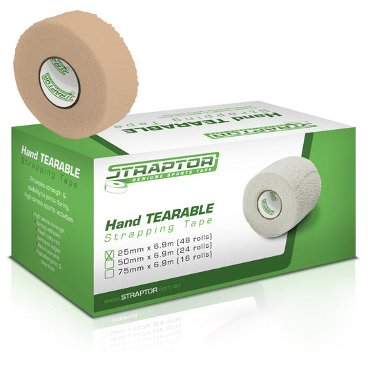 Hand Tearable Stretch Tape Beige/Flesh 25mm x 6.9m - Straptor (48)