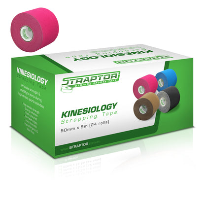 Kinesiology Tape Straptor 50mm x 5m - PINK (24) - First Aid Distributions