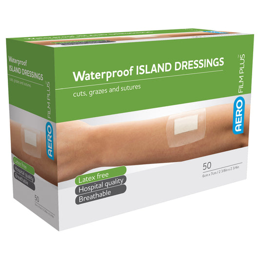 Waterproof Island Dressing 6cm x 7cm - Aero (50) - First Aid Distributions