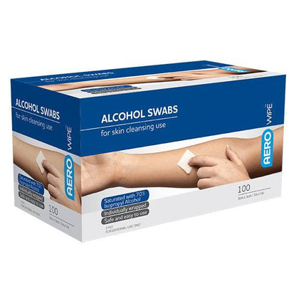 Alcohol Swabs Box - Aero (100) - First Aid Distributions