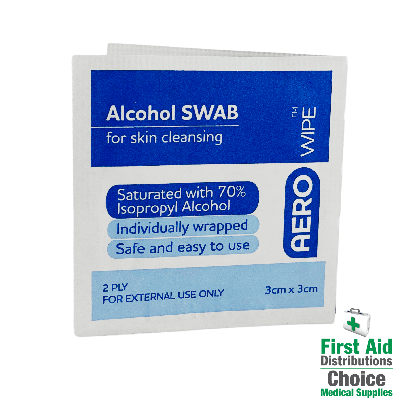 Alcohol Swabs Box - Aero (100) - First Aid Distributions