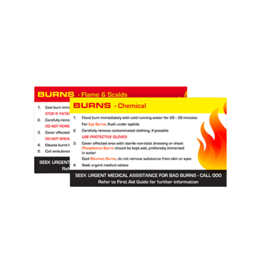 Burn First Aid Card (1) - First Aid Distributions