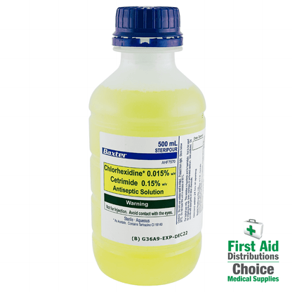 Chlorhexidine Antiseptic Solution Yellow 500ml (1) - First Aid Distributions