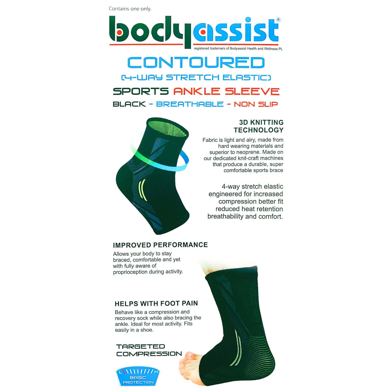 Contoured Sports Ankle Sleeve - Body Assist (1) - First Aid Distributions