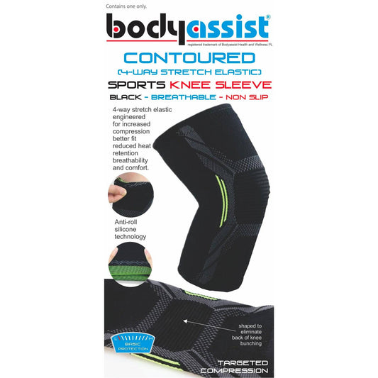 Contoured Sports Knee Sleeve - Body Assist (1) - First Aid Distributions