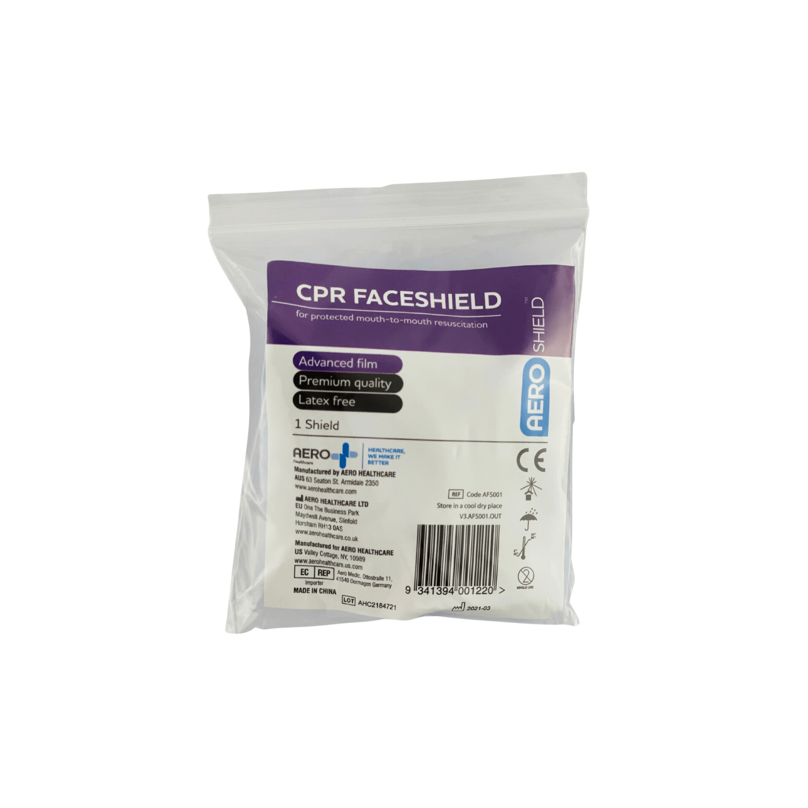 CPR Face Shield Disposable - Aero (1) - First Aid Distributions