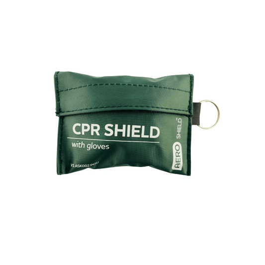 CPR Face Shield with Gloves in Pouch Keyring - Aero (1) - First Aid Distributions