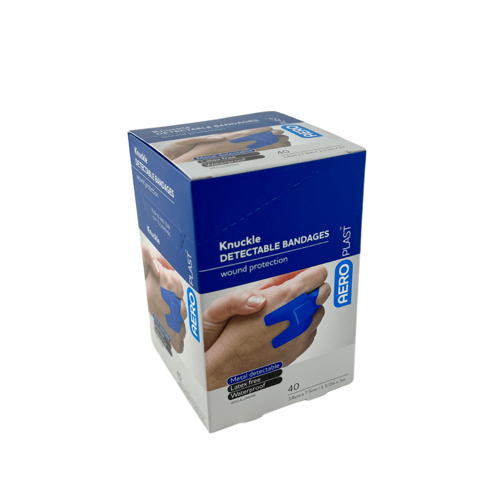 Detectable Plasters Blue Knuckle - Aero (40) - First Aid Distributions