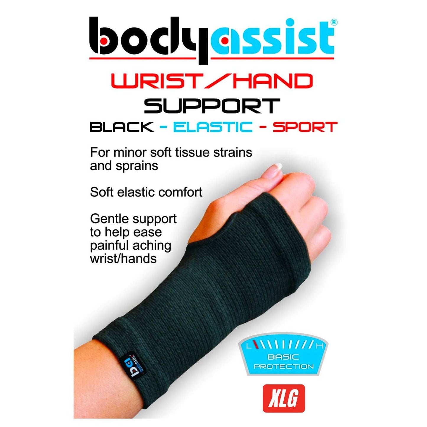 Elastic Wrist / Hand Support Black - Body Assist (1) - First Aid Distributions