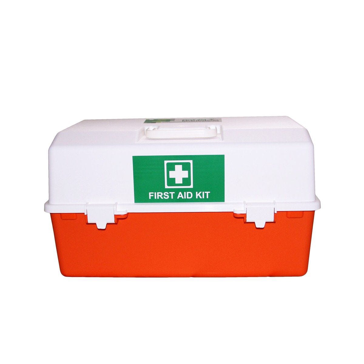 Empty First Aid Box Large - Orange & White (1) - First Aid Distributions