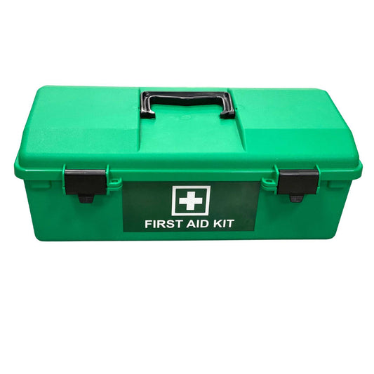 Empty First Aid Box Portable - Green Lift Out Tray (1) - First Aid Distributions