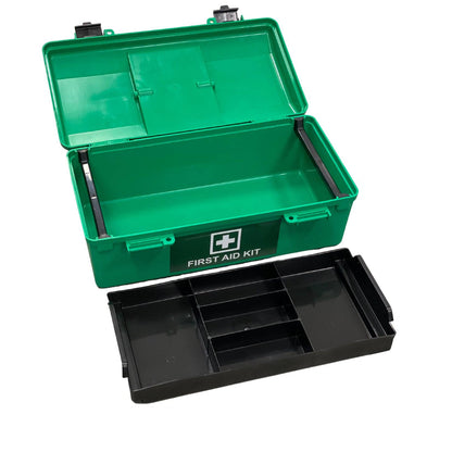 Empty First Aid Box Portable - Green Lift Out Tray (1) - First Aid Distributions