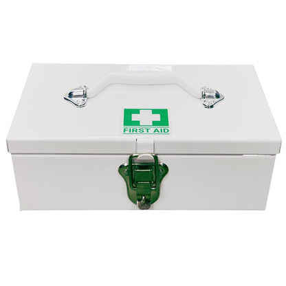 Empty First Aid Small Metal Box - White (1) - First Aid Distributions