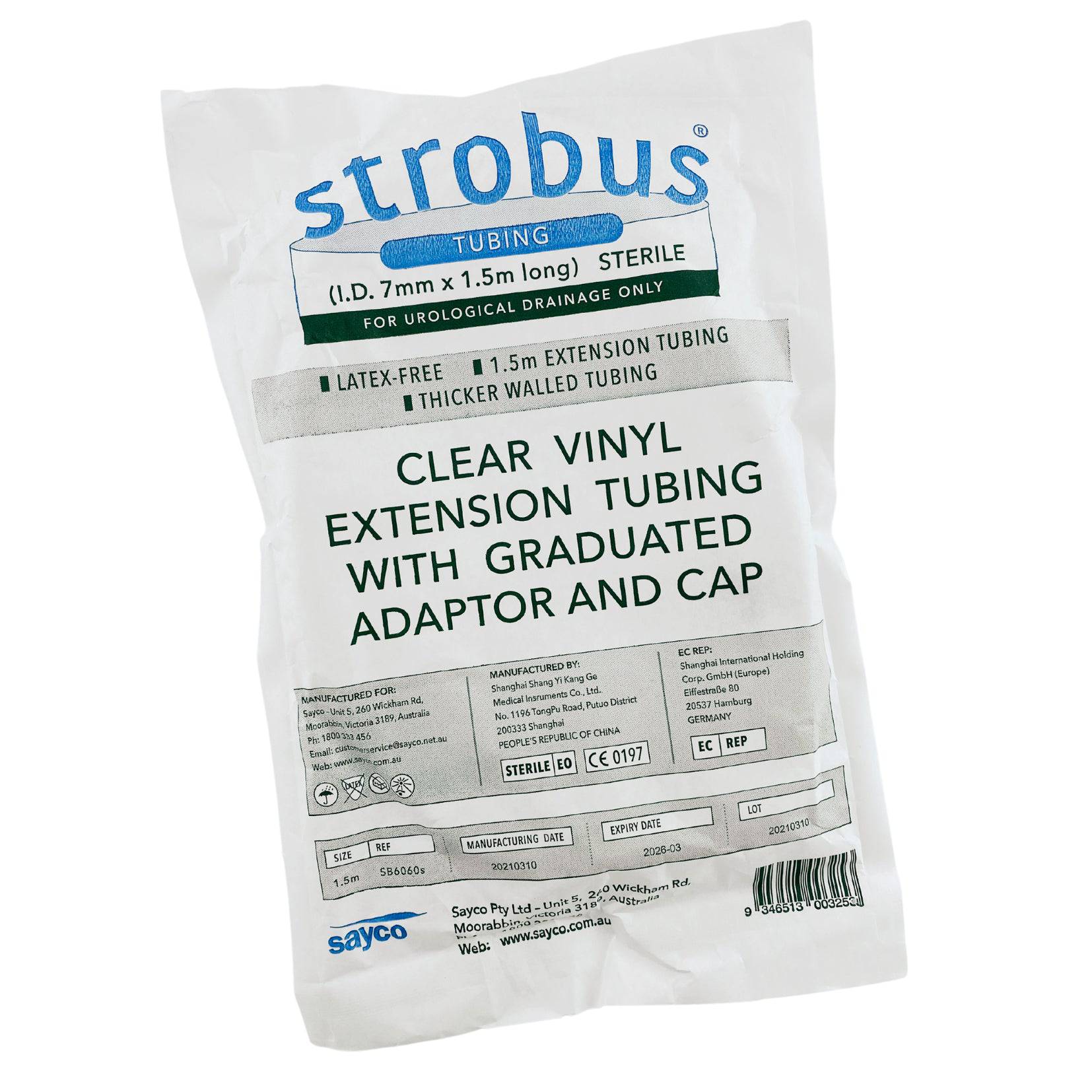 Extension Tubing with Graduated Adaptor & Cap 1.5m (1) - First Aid Distributions