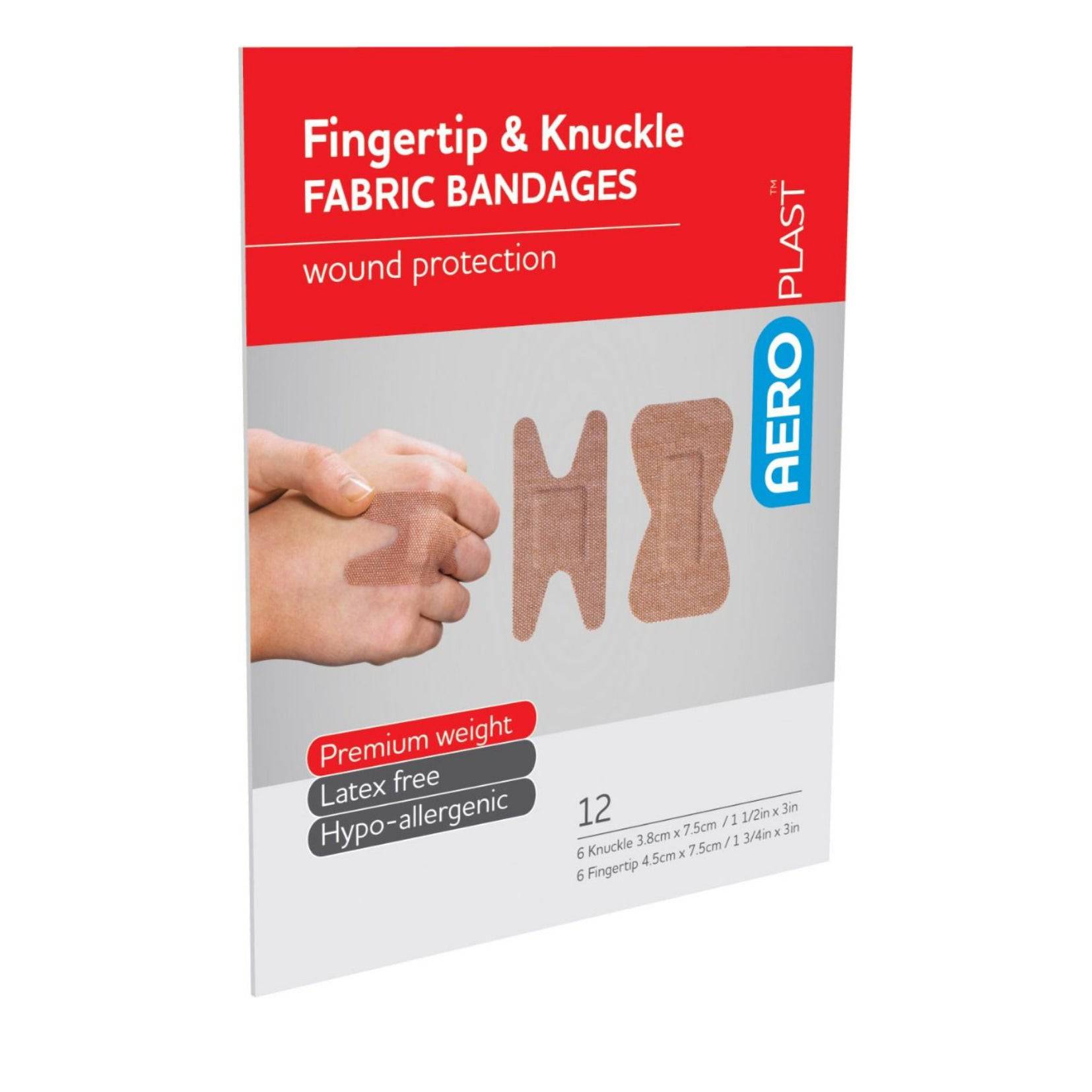 Fabric Plasters Fingertip & Knuckle - Aero (12) - First Aid Distributions