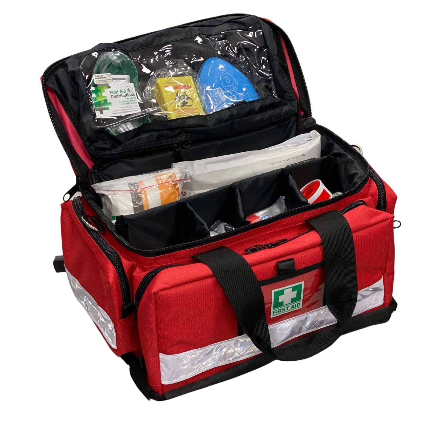 Model 23 National Workplace First Aid Kit - Trauma Bag Red - First Aid Distributions