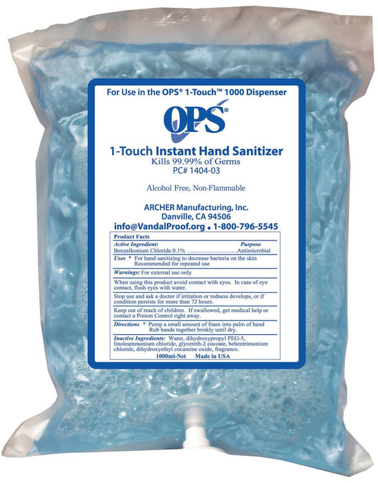 OPS Instant Hand Sanitiser Alcohol Free 2 x 1 litre - First Aid Distributions