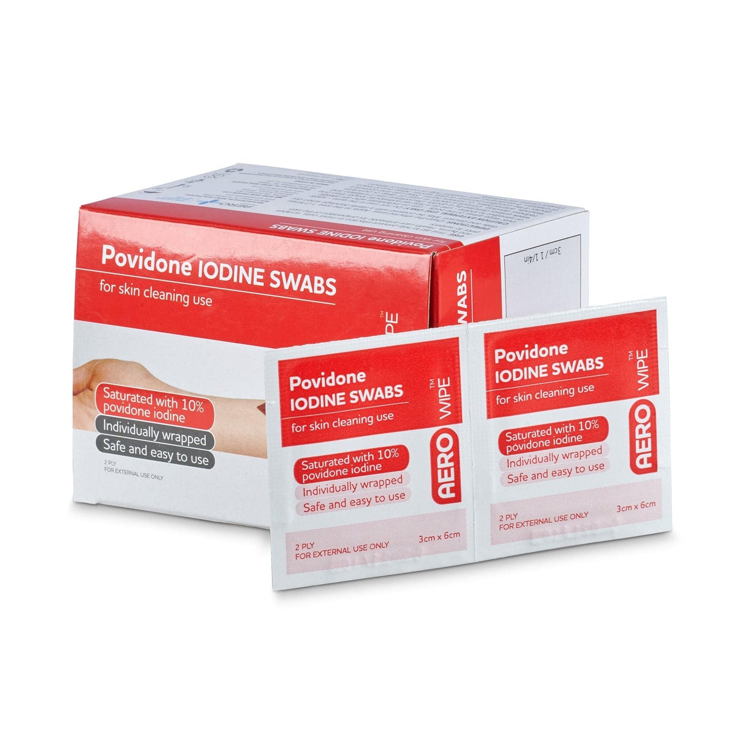 Povidone Iodine Swabs Box - Aero (100) - First Aid Distributions