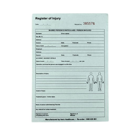 Register of Injuries Pad A5 (1) - First Aid Distributions