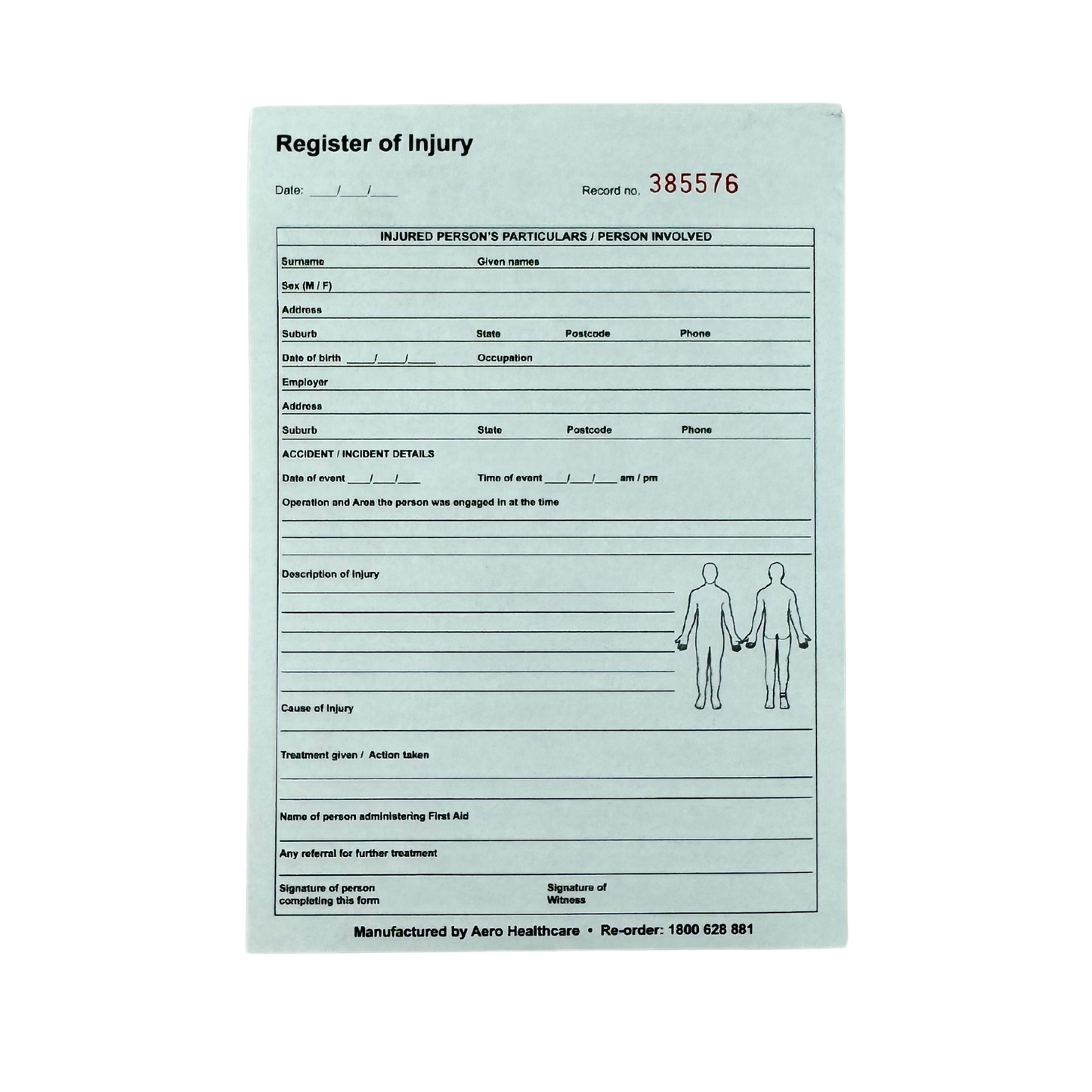 Register of Injuries Pad A5 (1)