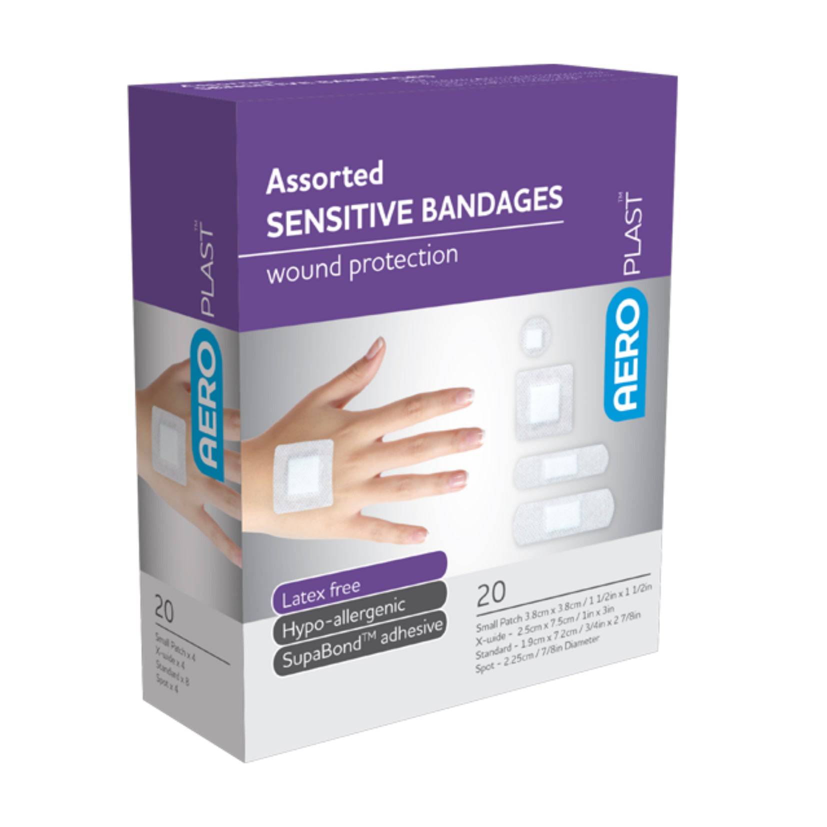 Sensitive Plasters Assorted - Aero (20) - First Aid Distributions