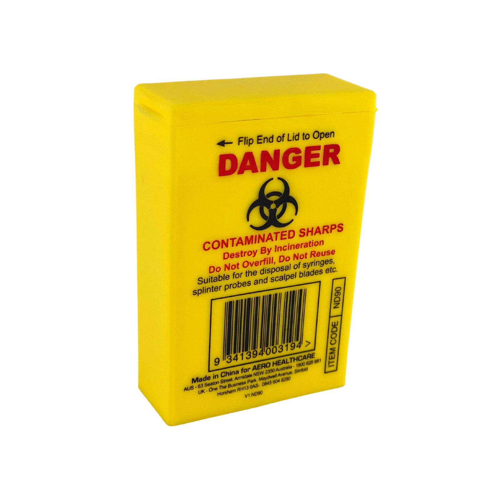 Sharps Disposal Container 90ml - Aero (1) - First Aid Distributions