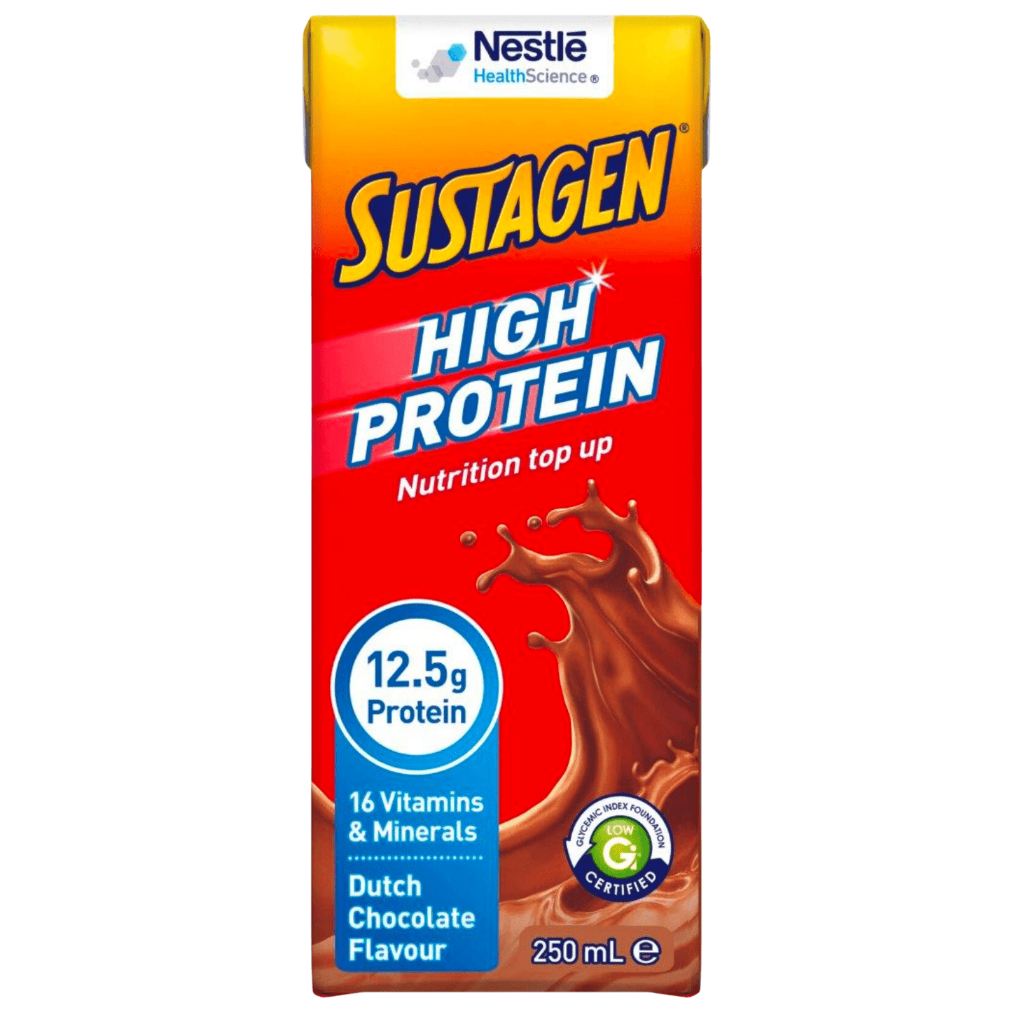 Sustagen High Protein Chocolate 250ml Tetra Pack (1) - First Aid Distributions