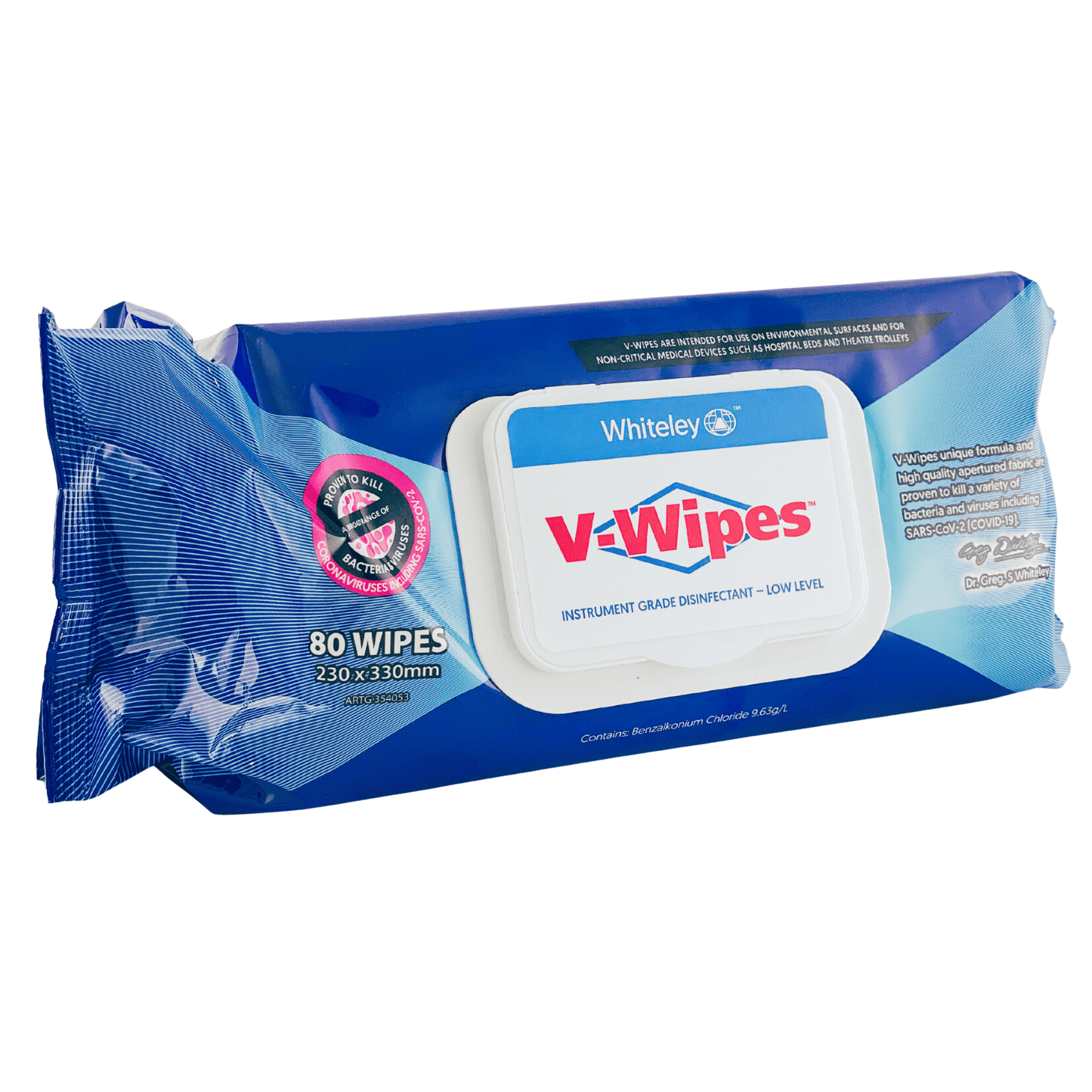 V-Wipes Hospital Grade Disinfectant Wipes (80) - First Aid Distributions