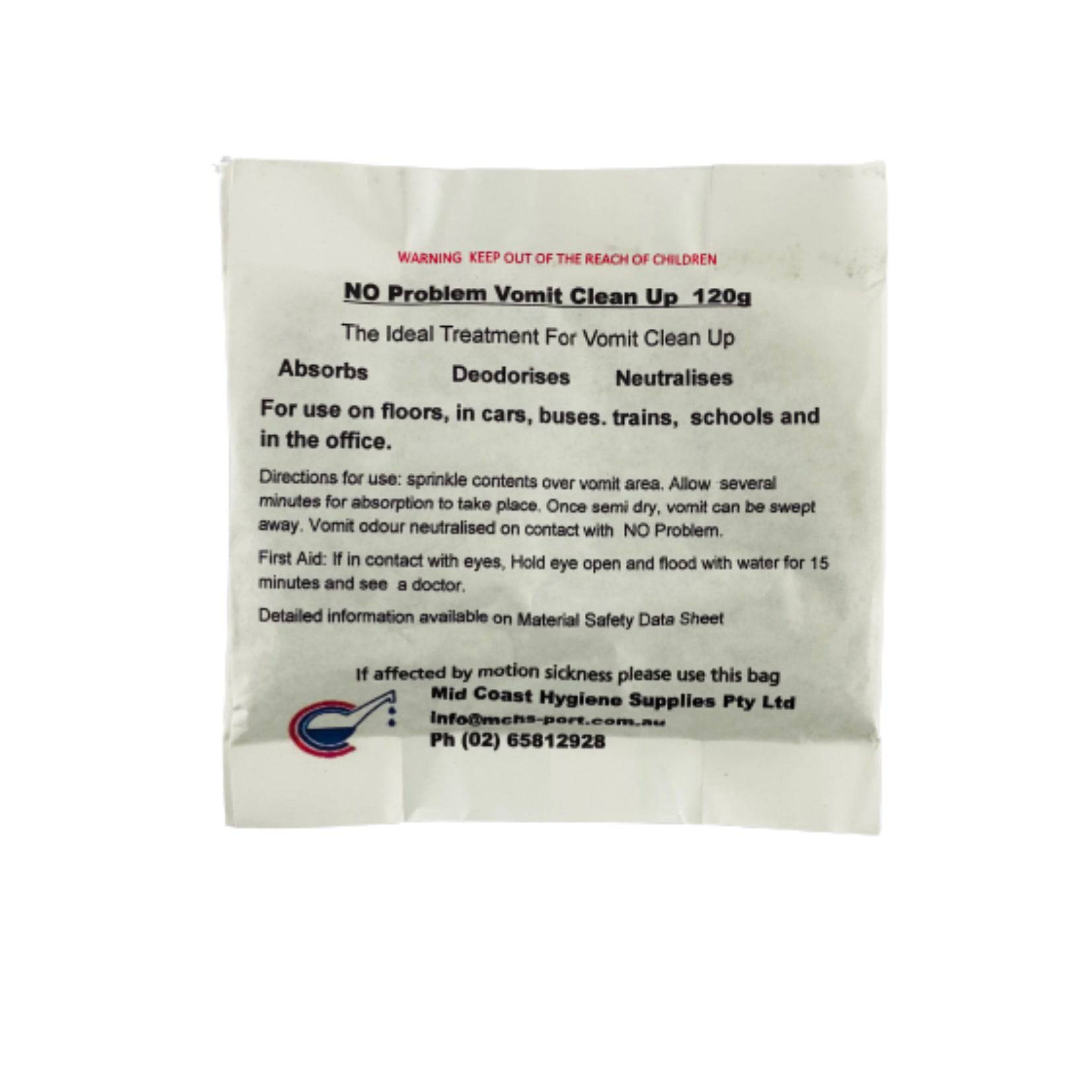 Vomit Clean Up Sachet 120g (1) - First Aid Distributions