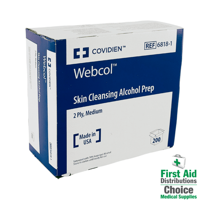 Webcol Skin Cleansing Alcohol Swabs (200) - First Aid Distributions