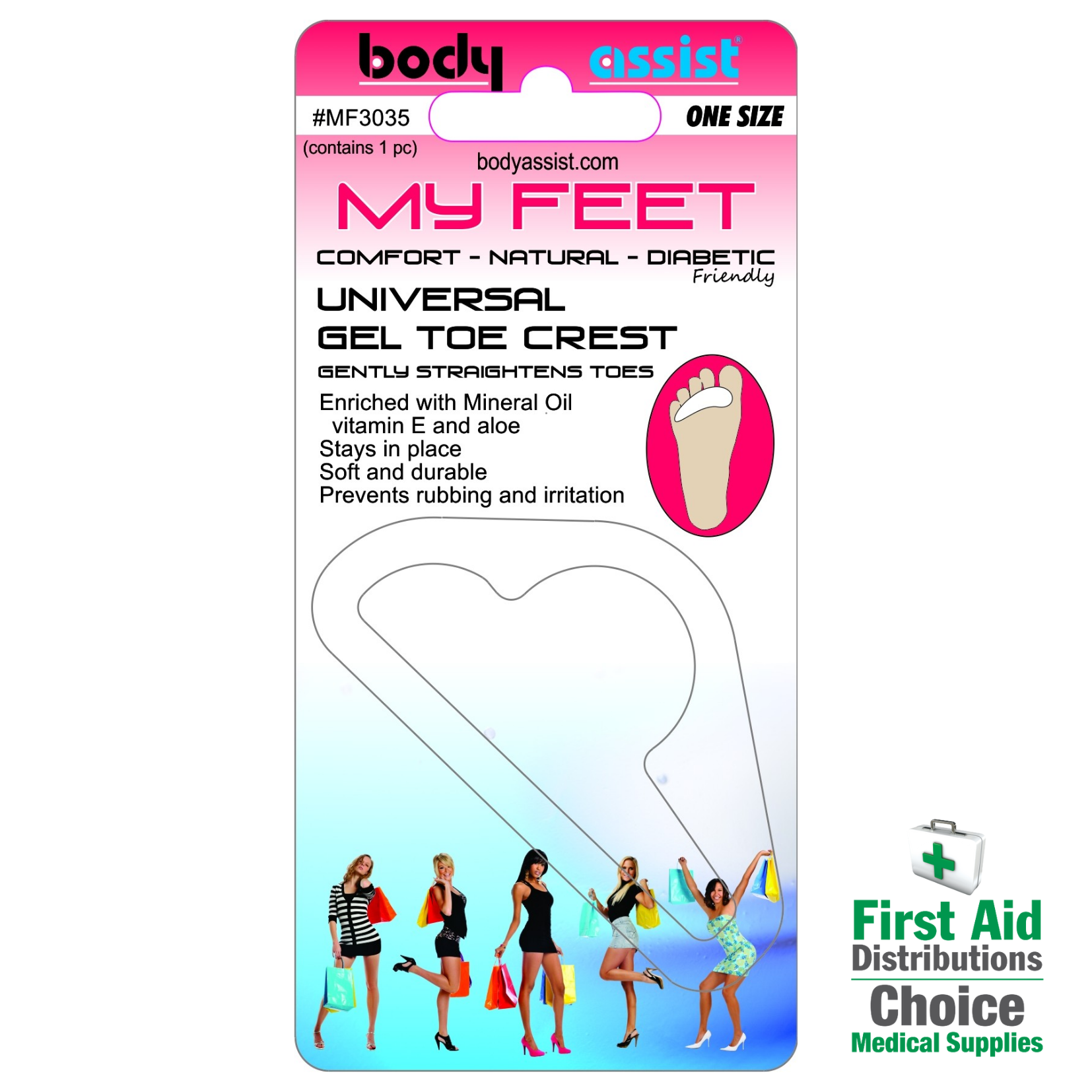 Universal Gel Toe Crest - Body Assist (1) - First Aid Distributions