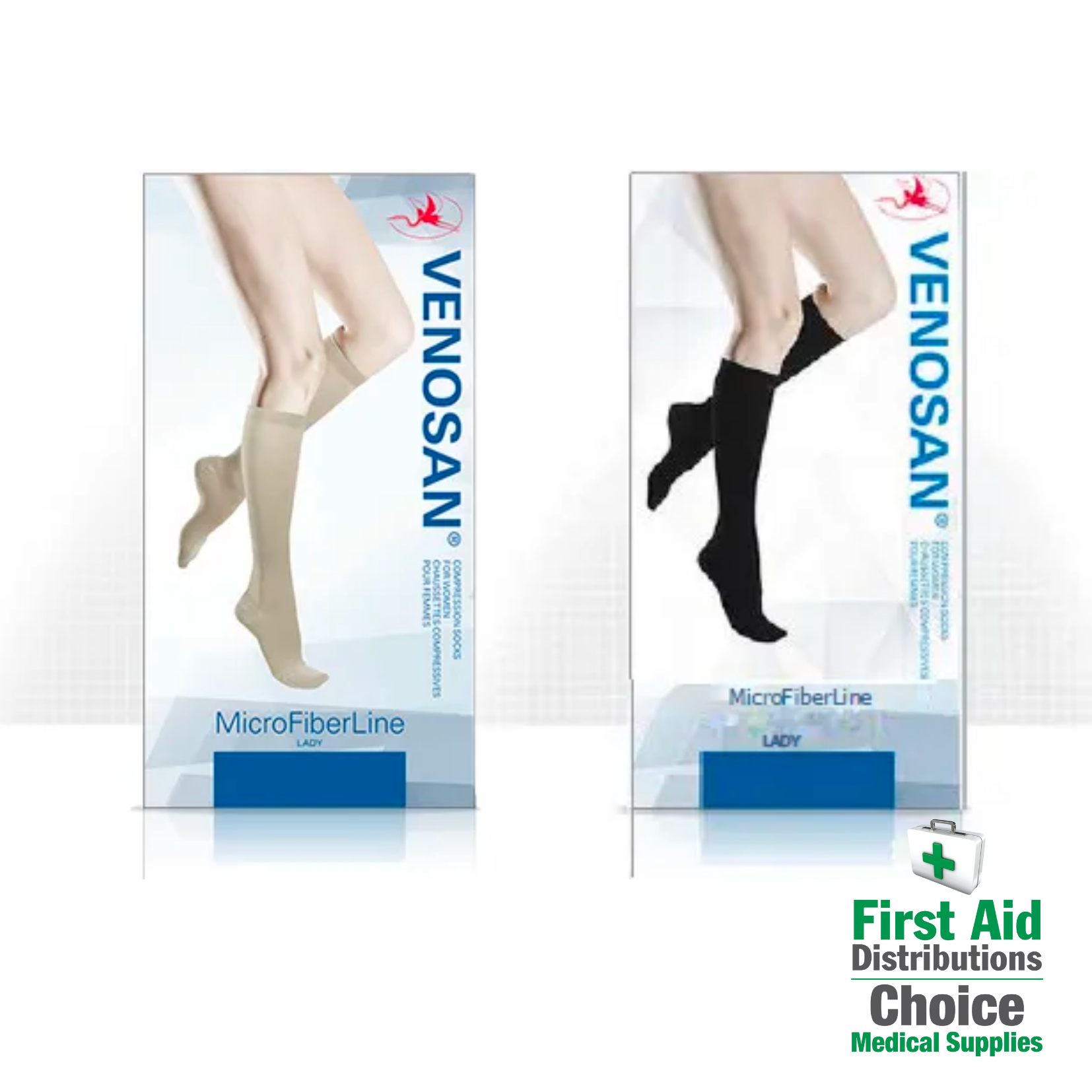 MicroFiberline Compression Socks for Women 15-20 mmHg - Venosan (1) - First Aid Distributions